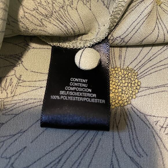 New Wayf Aliso Olive Green Daisy Floral Tie Front Long Sleeve Blouse Shirt Sz XL - Picture 4 of 6